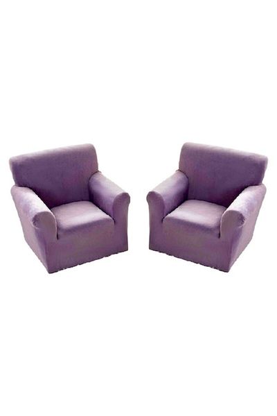 OEM Set 2 Huse Jo-Jo cu elastic pentru fotoliu 90-130 cm, din catifea, MS STAR, Mov