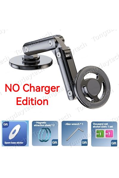 Choice No Charger Edition 15W Car Magnetic Wireless Charger Holder 360 Rotation Metal Adjustable Angle in C