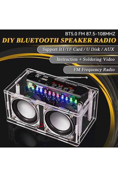 Choice DIY Bluetooth Speaker Kit with FM Radio 87.5-108MHZ DIY Soldering Project Practice Electronic Kit...