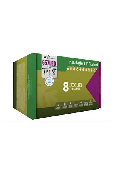 Casa Grande Instalație luminoasă de Crăciun, 22 m, 657 LED-uri, franjuri, alb...