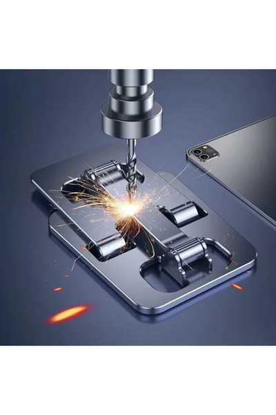 Choice1 حامل هاتف محمول قابل للطي فضي اللون، حامل كمبيوتر لوحي، طاولة مكتب مرنة قابلة للتعديل، سطح مكتب مباشر L