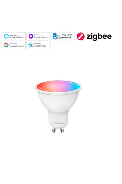 Choice نعم، قطعة واحدة من لمبة زيجبي Ewelink GU10، لمبة LED زيجبي، لمبة LED ذكية تعمل بتقنية الواي فاي، لمبة إضاءة LED RGB CW WW