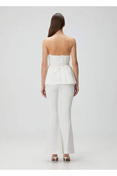 Self Portrait Beyaz Straplez Abiye Tulum