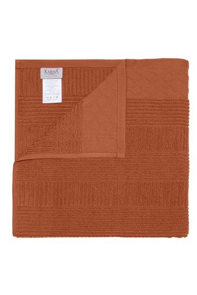 Karna Home Cotton Single Towel Jacquard Karna Home Ruma 70X140 cm - Tile