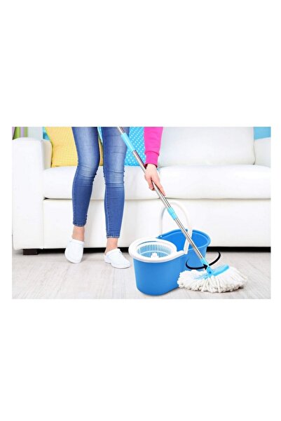 iZowe Promotional Cleaning Package: Rotating Mop 360 Degrees and Bucket with Wringer + Microfiber Mop Head