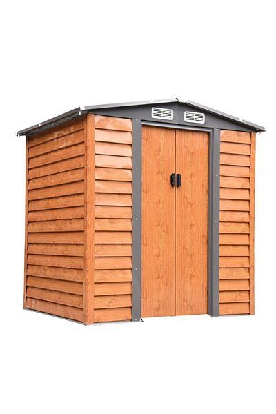 Mercaton Garden storage shed for tools, steel and PP, brown, 197.5x160x201 cm