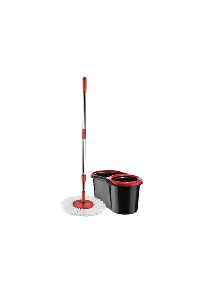 OEM Mop Rotativ 360 Grade, Bumbac, Coada Telescopica, Galeata 13L cu Storcator + Set 3 Rezerve universal