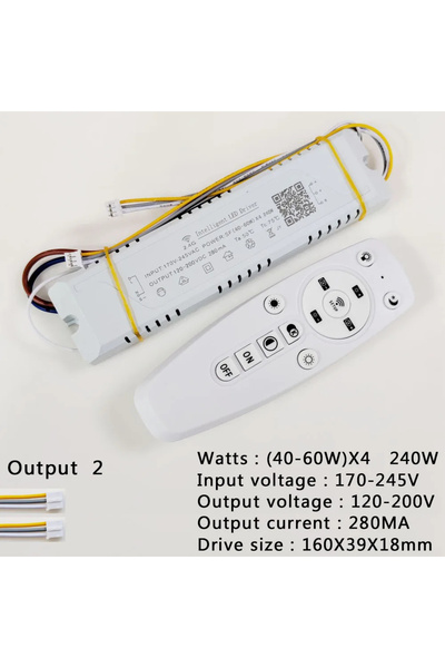 Choice (40-60 واط)X4 240 واط تحكم التطبيق LED سائق 2.4 جيجا هرتز عن بعد محول ...