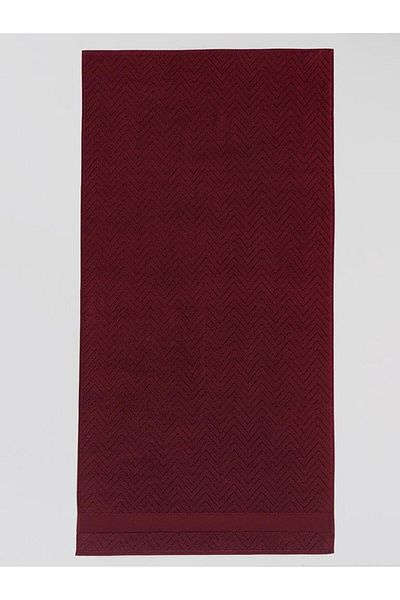 Karna Home Prosop unic din bumbac Jacquard Karn Premium Zander 50x90 cm - Roșu Claret