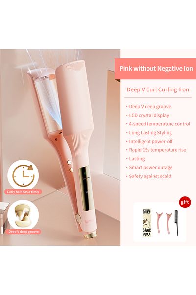 Choice3 EU pink without Anion 32mm Hair Wave Curling Iron Professional French Egg Roll Hair Curler Corrugate