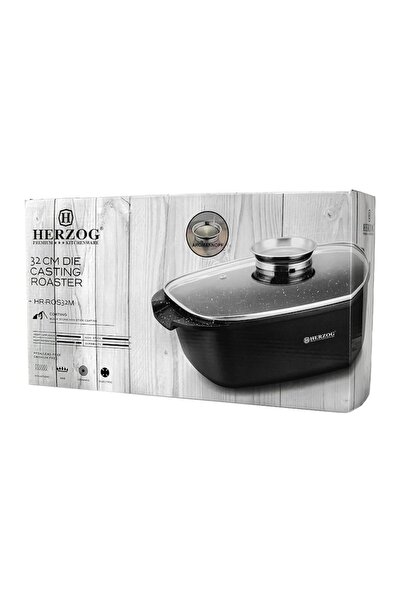 Herzog Roaster marmorat cu capac 32 cm HR-ROS32M