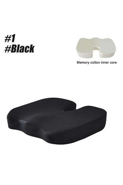 Choice 1-Black Travel Coccyx Seat Cushion Memory Foam U-Shaped Pillow for Chair Cushion Pad Car Office Hip