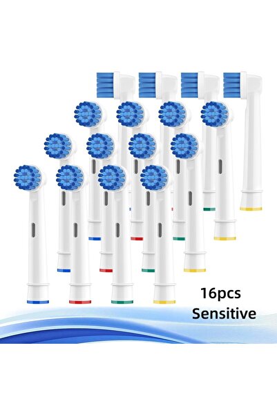 Choice1 16 Sensitive Replacement Brush Head Refill for Oral B Braun Toothbrushes Sensitive Precision Clean S