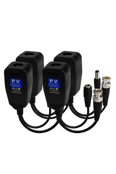 Choice زوج واحد من موصلات CCTV Coax BNC Video Power Balun إلى موصل CAT5e 6 RJ45 HJ55