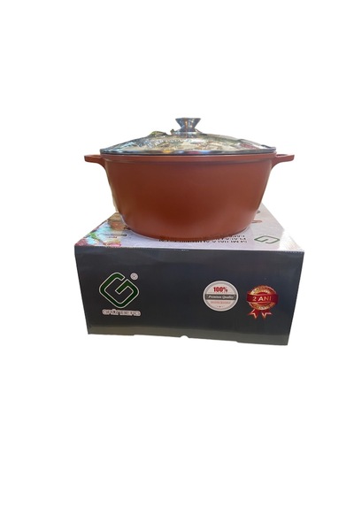 OEM Aluminum Pot 18L with Ceramic Coating and Glass Lid, 40 cm
