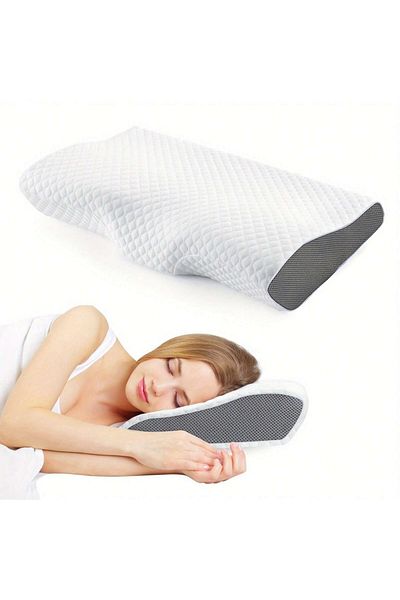 Choice1 50x30cm WHITE 1pc Memory Foam Pillow, Sleeping Pillow For Side, Back And Stomach Sleepers, Neck Cont