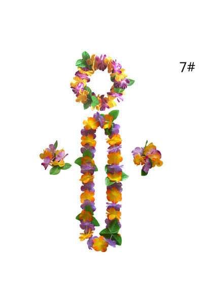 Choice G 4pcs/Set Artificial Hawaiian Flower leis Garland Necklace DIY Party Decor Decoration Fancy Dress .