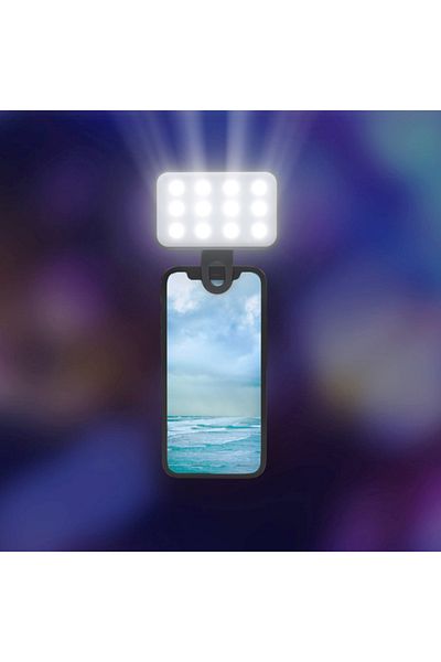 Choice black 2pc Portable Mini Selfie LED Fill Light Rechargeable 3 Modes Adjustable Brightness Clip On For