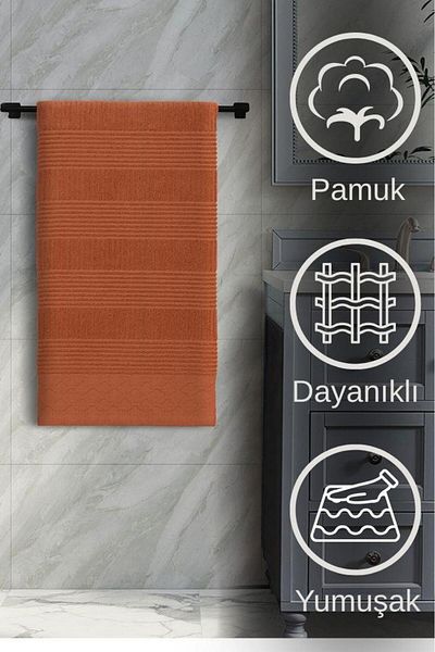 Karna Home Cotton Single Towel Jacquard Karna Home Ruma 70X140 cm - Tile