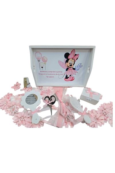 OEM Tavita mot si turta Cu 6 piese, fundite, ROZ, MS STAR - 35x20 cm