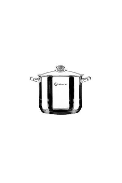 OEM Oala din Inox cu Capac de Sticla 24 cm, Grunberg, 8.8 l