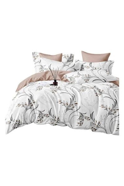 OEM Elegant Double Bed Linen 6-Piece Set, Cotton Finet, Fitted Sheet 180x200cm, 4 Pillowcases, Duvet Cov
