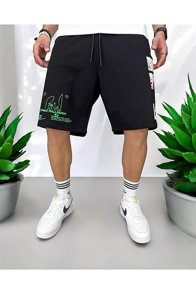 dehaine Premium shorts, for men, Black with print, Y243