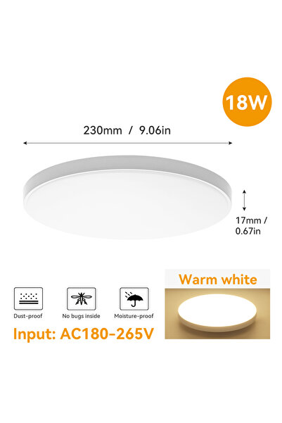 Choice مصباح سقف LED أبيض دافئ 230 مم بثلاثة ألوان، لوحة إضاءة سقف حديثة، ديكور غرفة، إضاءة داخلية 220 فولت