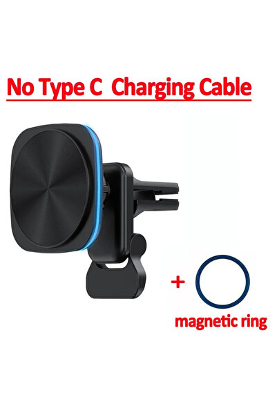 Vikefon حامل هاتف لاسلكي مغناطيسي LED أسود بدون كابل بقوة 30 واط RGB، مزود بش...