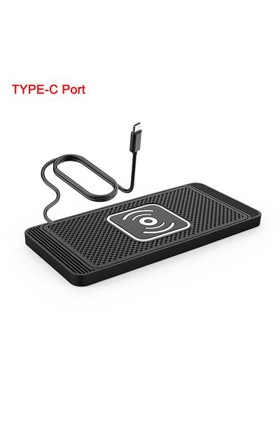 Choice Type-C Port Car Wireless Charger Silicone Non-Slip Pad for iPhone 15 14 13 12 Samsung S24 S23 Xiaomi