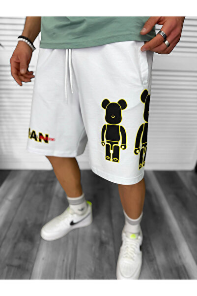 dehaine Premium shorts, for men, White with print, Y246