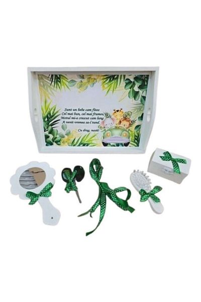 OEM Tavita mot si turta Cu 6 piese, fundite, VERDE, MS STAR - 35x20 cm