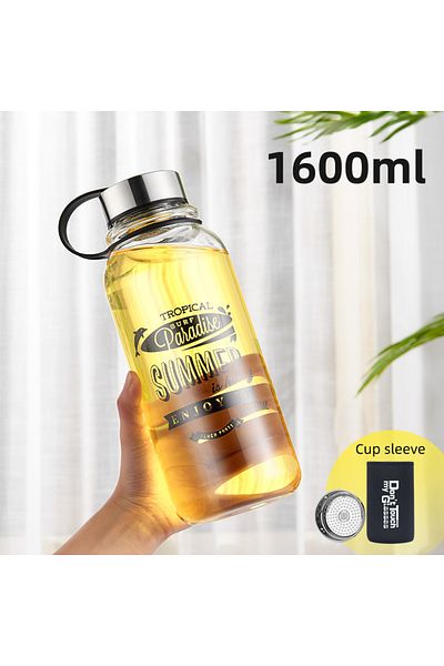 Choice 400-2000ml 1600ML GIANXI Large Capacity Glass Water Bottles Portable Leakproof Cup Outdoor Sports Ca