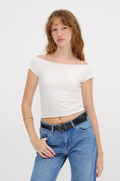 Addax Boat Neck Basic T-Shirt P1792