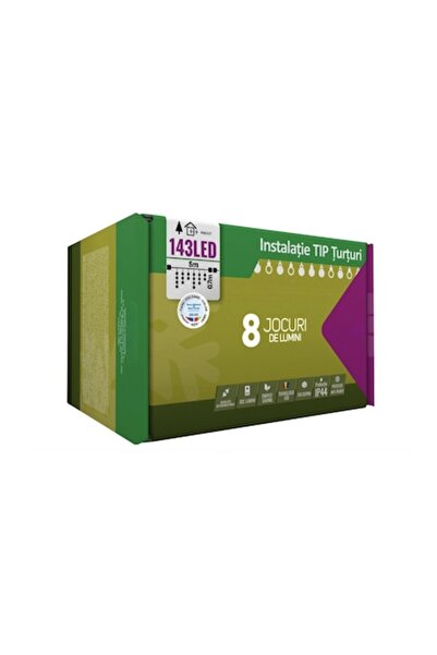 Casa Grande Instalație de lumini de Crăciun, 5 m, 143 de lumini LED, franjuri...