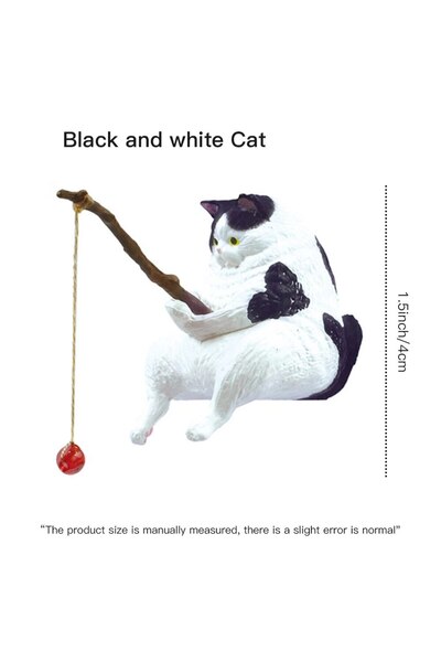 Choice4 حوض سمك أبيض، قطة تصطاد السمك، زينة مكتبية إبداعية بتصميم منظر طبيعي،...