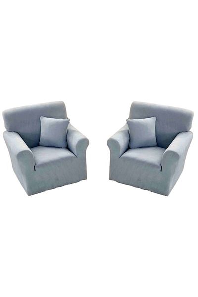 OEM Set 2 huse elastice pentru fotoliu 90-130 cm, catifea, MS STAR@, albastru gheață