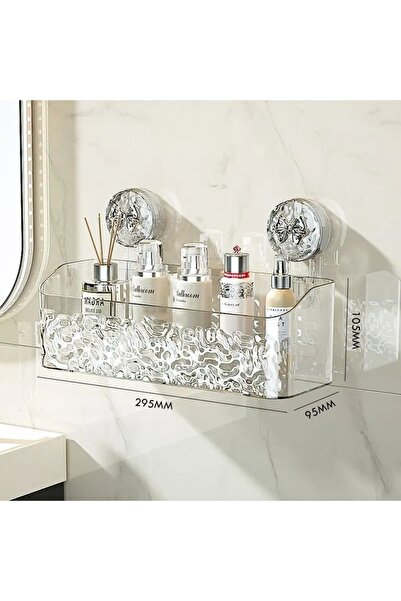 Choice رف كبير (4 خطافات مجانية) خفيف الوزن بنمط جليدي فاخر للحمام والدش بدون...