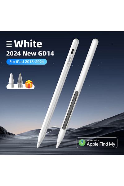 GOOJODOQ أبيض لقلم Apple Pencil 2 مع خاصية Find My في تطبيق Apple، قلم iPad لجهاز iPad Air 6 Pro 13' 2024 Air5 4 iP