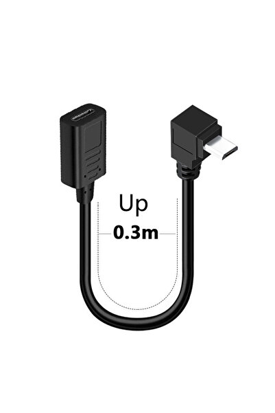 BSN Up 30cm 90 angle Type-C Female To Micro-B Micro male USB Charger Data otg...
