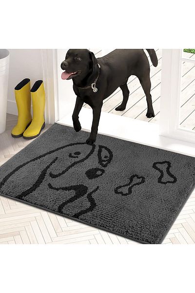 PURRUGS entrance mat, polyester, grey, 50 x 80 cm