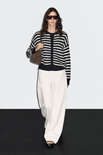 Massimo Dutti %100 pamuklu denizci triko hırka