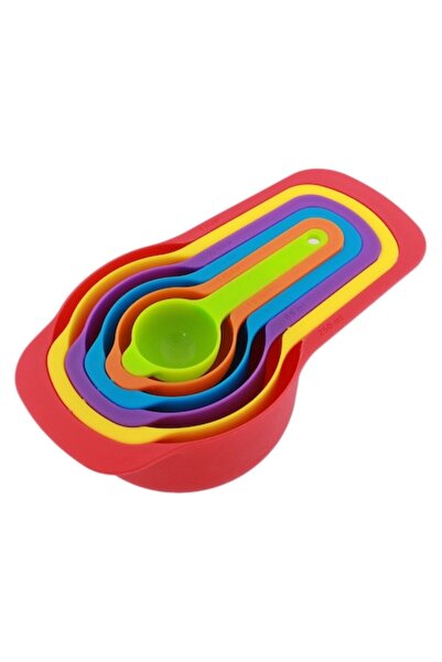 ZakupyTV Set 6 lingurițe de măsurat din plastic, Multicolor, 17x8,5x5,3 cm
