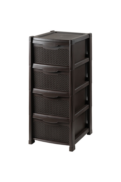 Gimihome Pearl storage cabinet, brown plastic, 4 drawers, 50x40x90cm