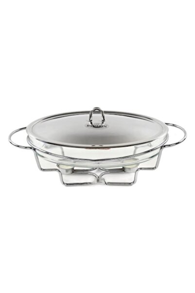 Bohmann Vas sticla yena (dish) BH 2007, suport 2 lumanari, capac inox