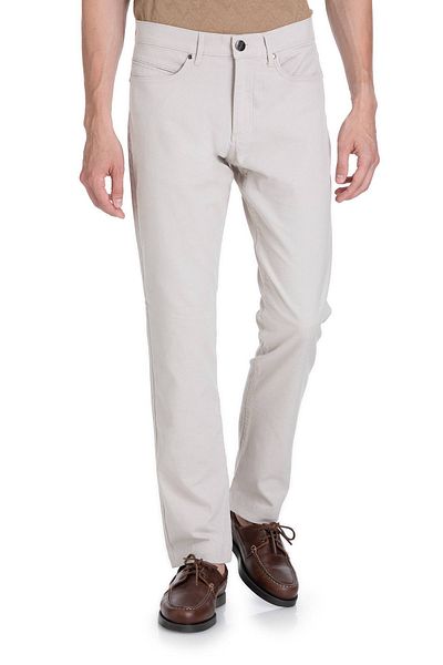 Hatemoğlu Beige Regular Fit Cotton 5 Pocket Canvas Trousers