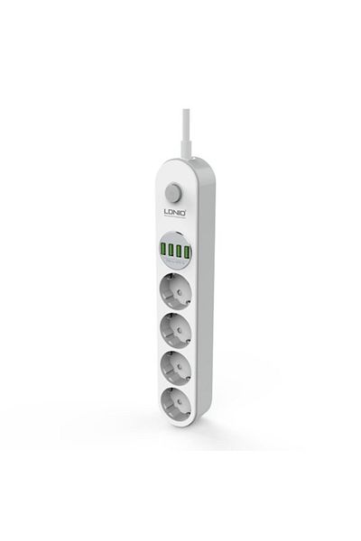 LDNIO Prelungitor SE4432, 4 prize, 4 X USB-A, PD Quick Charge, 17W, 2m