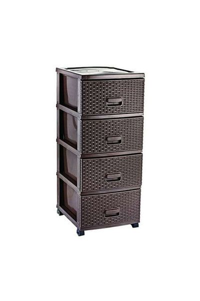 Nova Home Komidin™, Dulap de depozitare Nova Home cu roți, Ratan, Maro
