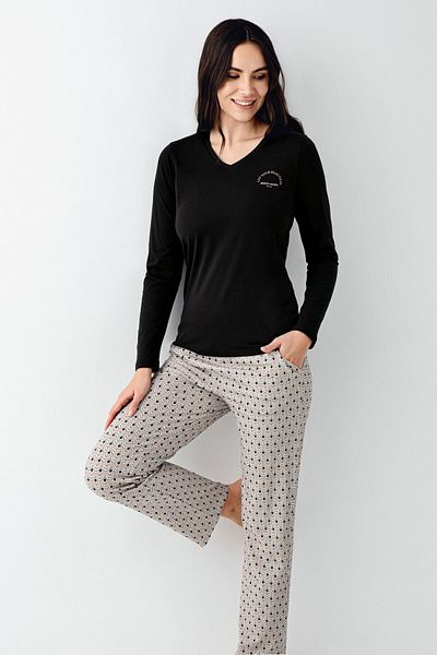 Pierre Cardin Women's Black Pajama Set