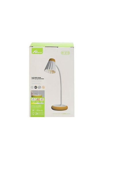 Home LED desk lamp H-612, 1200mAh battery, touch control, 3 modes, USB charging, 3W -